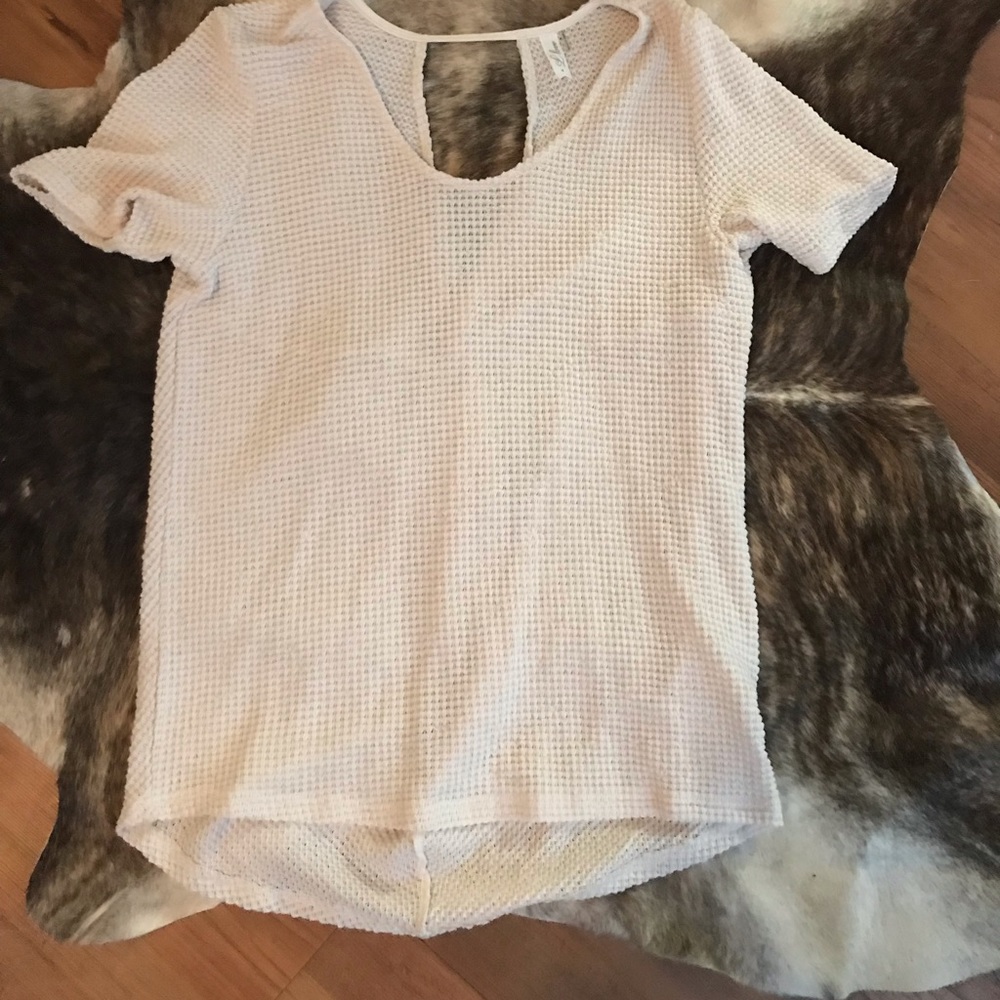 Cream waffle print top